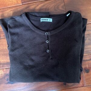 BUCK MASON Heirloom long sleeve henley | smokey umber | size M